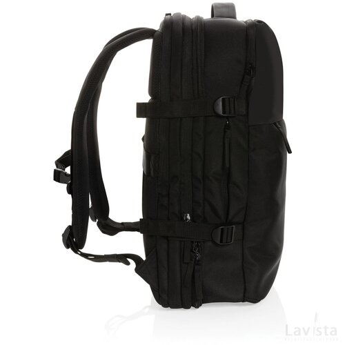 Swiss Peak AWARE™ RPET 15.6" uitbreidbare weekendrugzak zwart