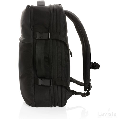 Swiss Peak AWARE™ RPET 15.6" uitbreidbare weekendrugzak zwart