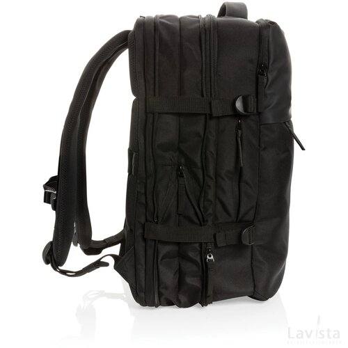 Swiss Peak AWARE™ RPET 15.6" uitbreidbare weekendrugzak zwart