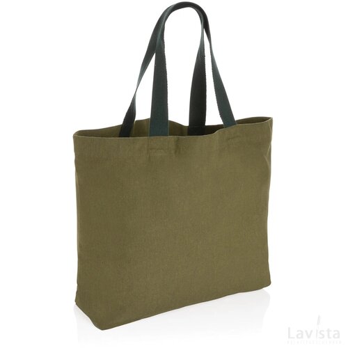 Impact Aware™ recycled canvas XL draagtas 240gsm ongeverfd groen