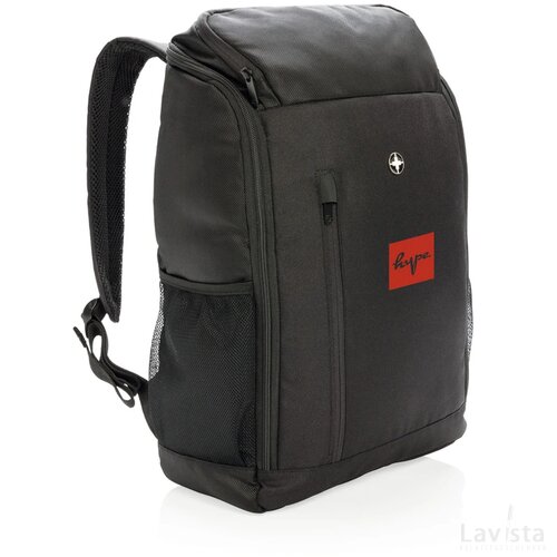 Swiss Peak AWARE™ easy access 15.6" laptop rugzak zwart