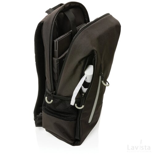 Impact AWARE™ Lima 15.6" RFID laptoprugzak zwart, wit