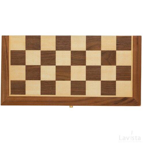 Luxe houten opvouwbaar schaakspel bruin
