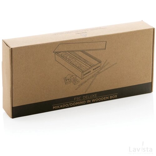 Deluxe mikado/domino in houten doos wit