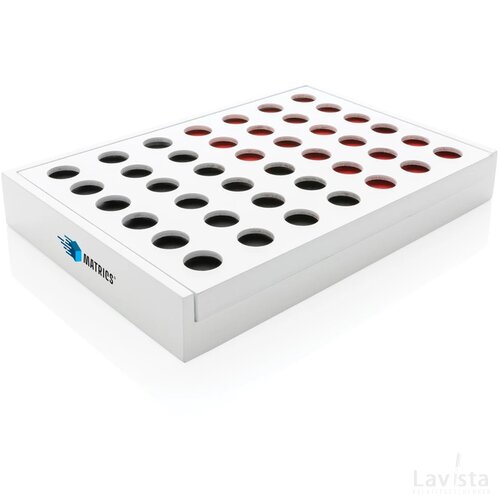Connect houten vier-op-een-rij spel wit