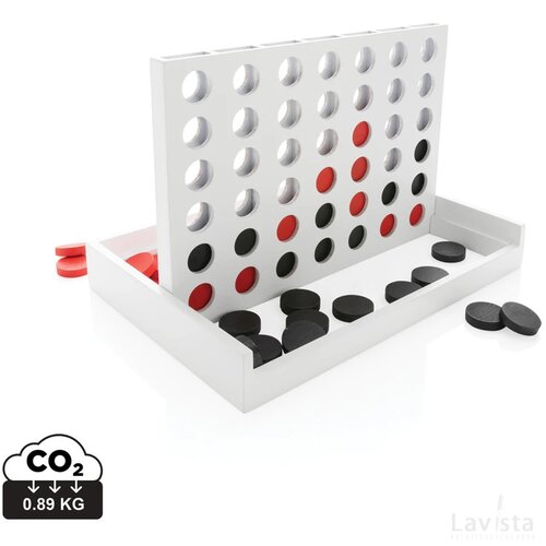 Connect houten vier-op-een-rij spel wit