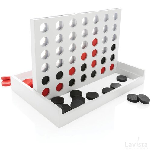 Connect houten vier-op-een-rij spel wit