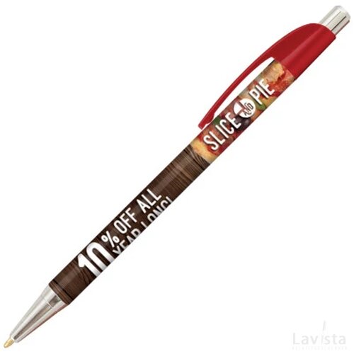 DIA balpen Chrome in full colour all over bedrukt rood