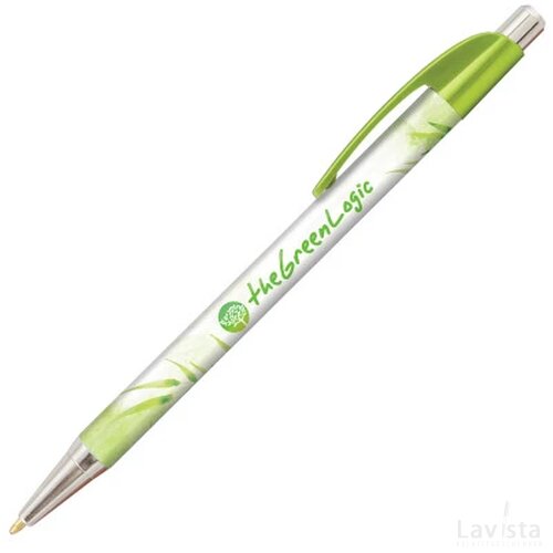 DIA balpen Chrome in full colour all over bedrukt lichtgroen