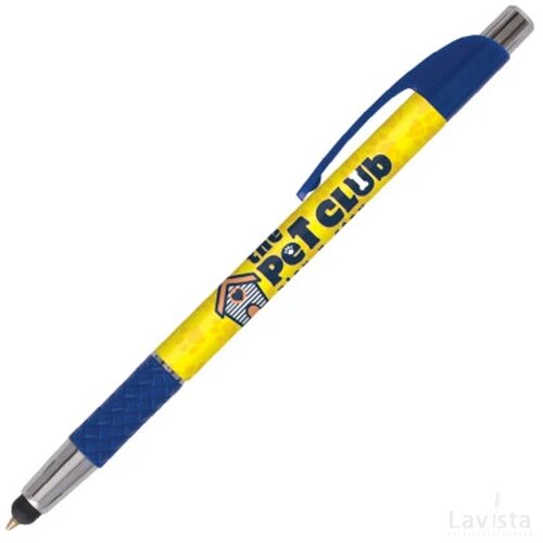 DIA balpen Stylus met gripzone in full colour all over bedrukt donkerblauw