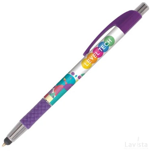 DIA balpen Stylus met gripzone in full colour all over bedrukt donkerpaars