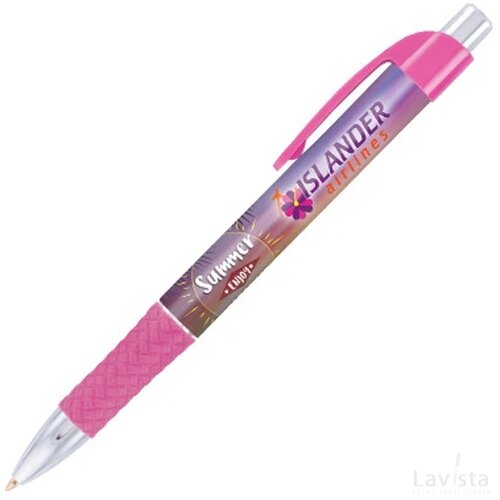 DIA balpen Grande met gripzone in full colour all over bedrukt roze