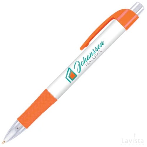 DIA balpen Grande met gripzone in full colour all over bedrukt oranje