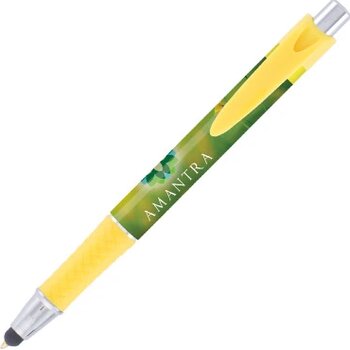 DIA balpen Grande Stylus met gripzone in full colour all over bedrukt geel