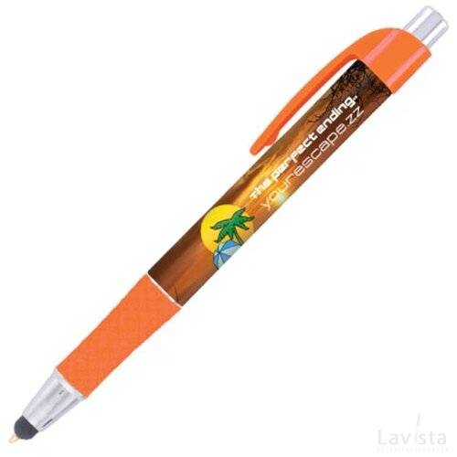 DIA balpen Grande Stylus met gripzone in full colour all over bedrukt oranje