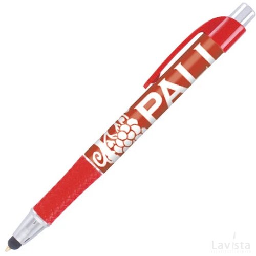 DIA balpen Grande Stylus met gripzone in full colour all over bedrukt rood