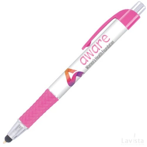 DIA balpen Grande Stylus met gripzone in full colour all over bedrukt roze