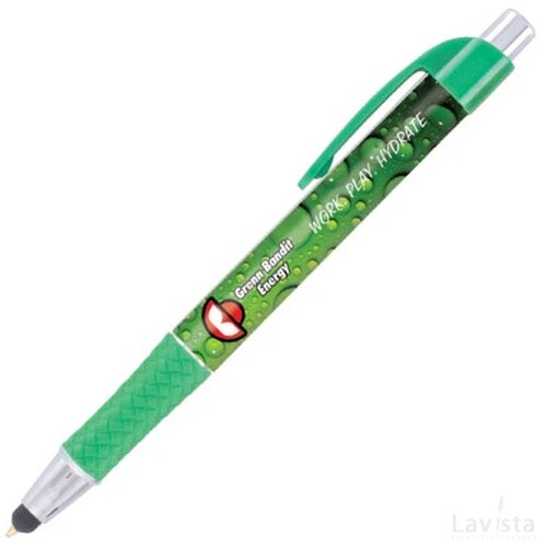 DIA balpen Grande Stylus met gripzone in full colour all over bedrukt donkergroen