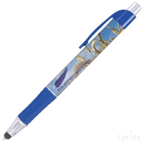 DIA balpen Grande Stylus met gripzone in full colour all over bedrukt donkerblauw