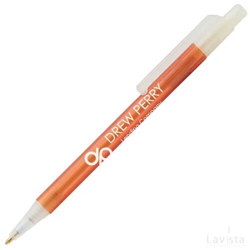 BATAM balpen Crystal met gekleurde houder incl. digitaaldruk 1 kleur oranje