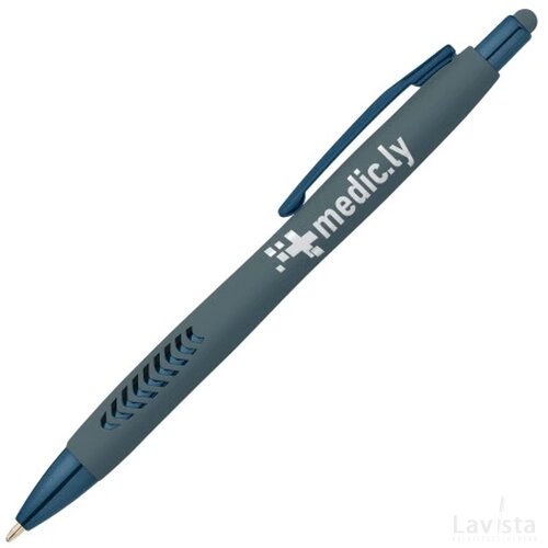 LINDEMAN balpen soft touch met UV-Inkjet donkerblauw