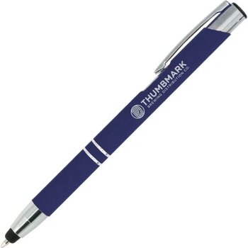 BRUNY Stylus balpen soft touch met lasergravering donkerblauw
