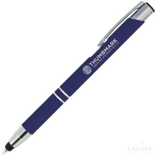 BRUNY Stylus balpen soft touch met lasergravering donkerblauw