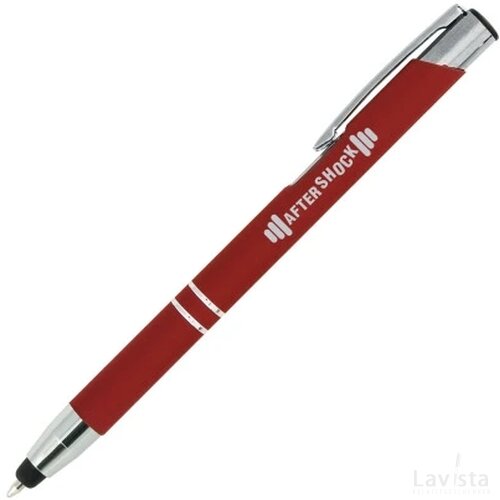 BRUNY Stylus balpen soft touch met lasergravering rood