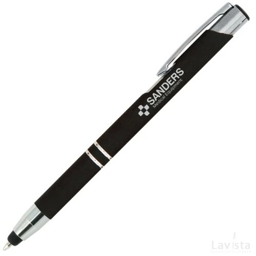 BRUNY Stylus balpen soft touch met lasergravering zwart