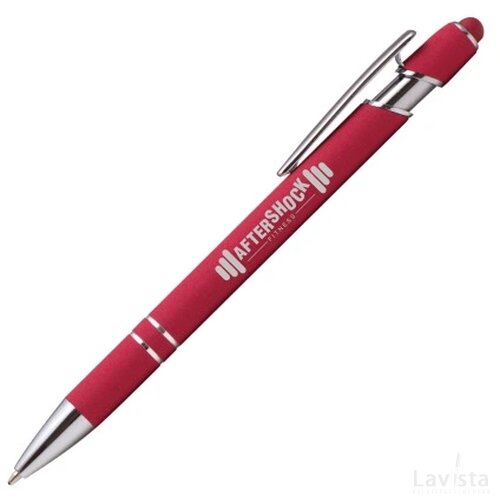 BARROW Stylus balpen soft touch met lasergravering rood