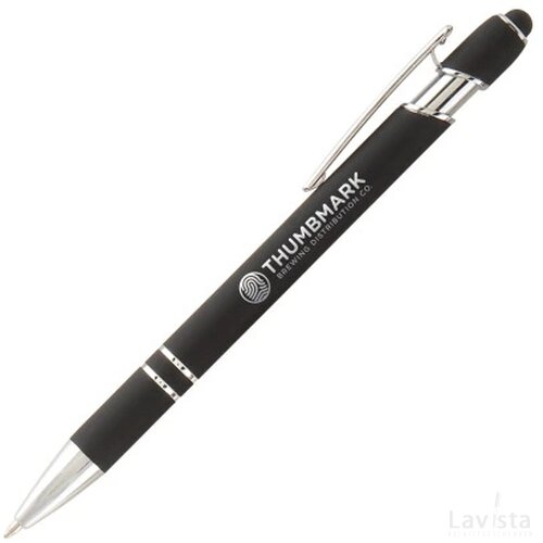 GARDEN Stylus balpen soft touch met lasergravering zwart
