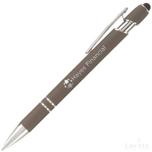GARDEN Stylus balpen soft touch met lasergravering donkergrijs
