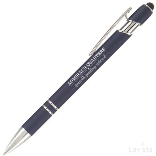 GARDEN Stylus balpen soft touch met lasergravering donkerblauw