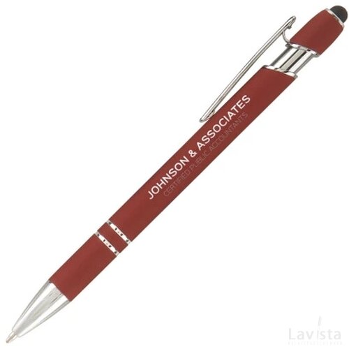 GARDEN Stylus balpen soft touch met lasergravering rood