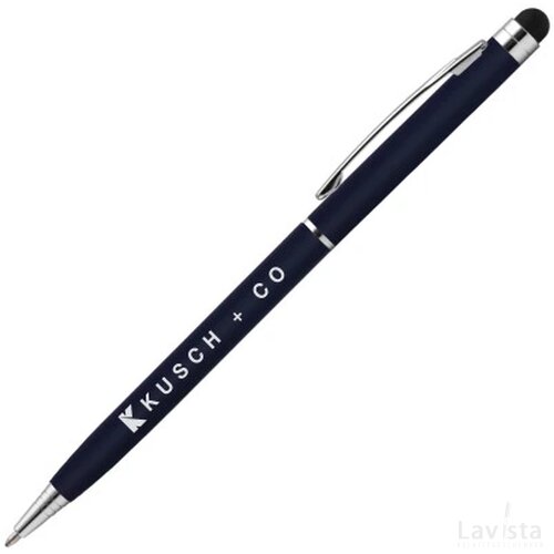 BIMINI Stylus balpen soft touch met lasergravering donkerblauw