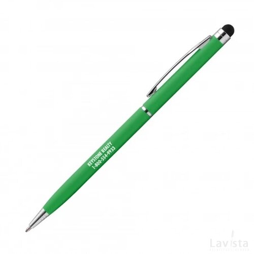 BIMINI Stylus balpen soft touch met lasergravering donkergroen