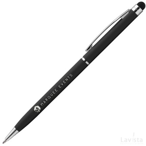 BIMINI Stylus balpen soft touch met lasergravering zwart