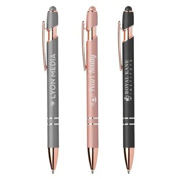 KING Stylus balpen soft touch met lasergravering rosé goud KING Stylus balpen soft touch met lasergravering rosé goud