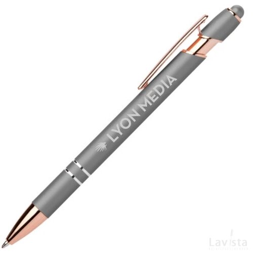 KING Stylus balpen soft touch met lasergravering zilver
