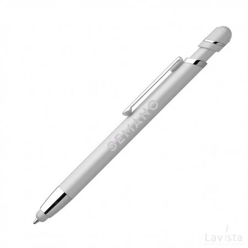 BUTON balpen soft touch met lasergravering zilver