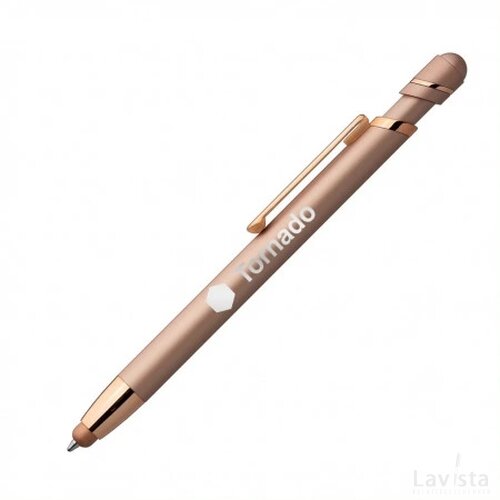 BUTON balpen soft touch met lasergravering rosé goud