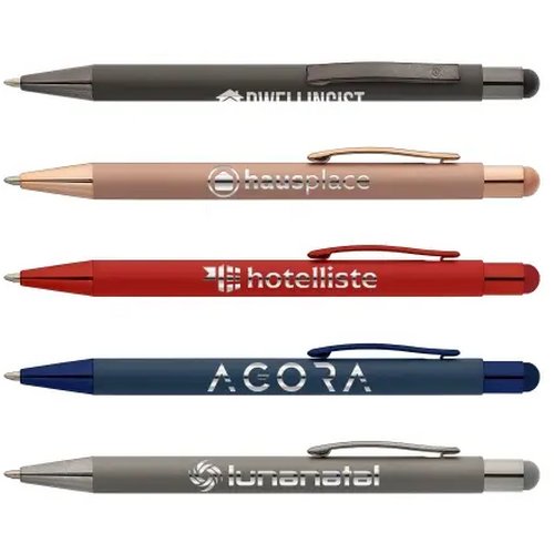 SUNDA Stylus balpen soft touch met spiegel gravering