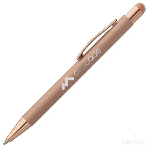 SUNDA Stylus balpen soft touch met spiegel gravering rosé goud
