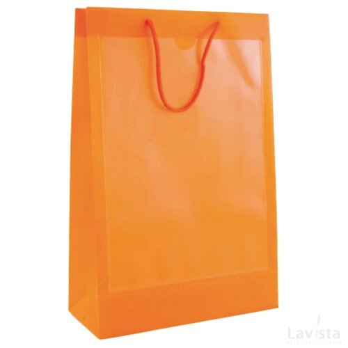 Transparante tas met 2 vensters A4 ONBEDRUKT oranje