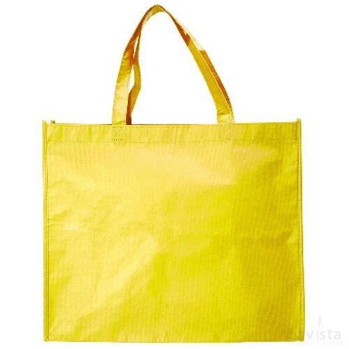Mat gelamineerde Rpet shopper 100 g/m² geel