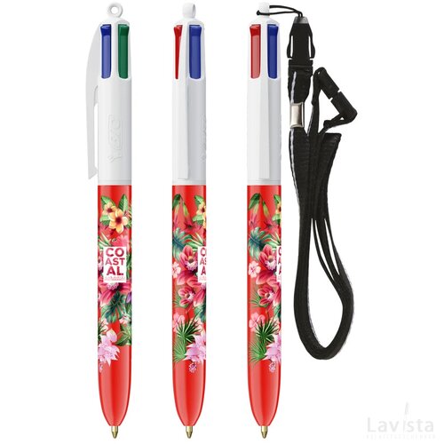 BIC® 4 Colours balpen + Lanyard
