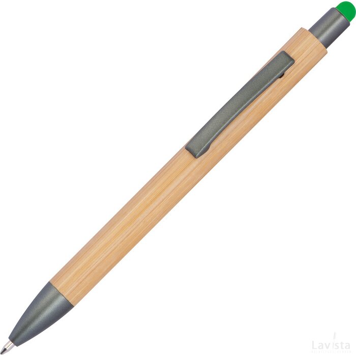 Houten pen met touchfunctie groen