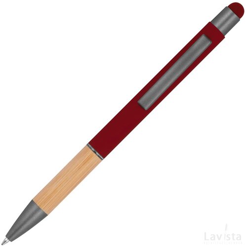 Pen met grip van bamboe bordeaux
