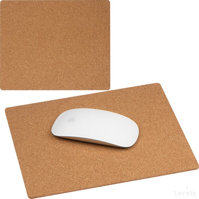 Mousepad van kurk beige