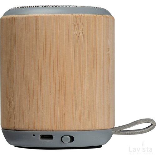 Speaker draadloos van bamboe beige